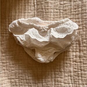 Cat & Jack White Eyelet Ruffle Diaper Cover